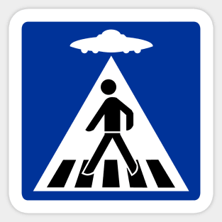 UFO Abduction Road Sign Sticker